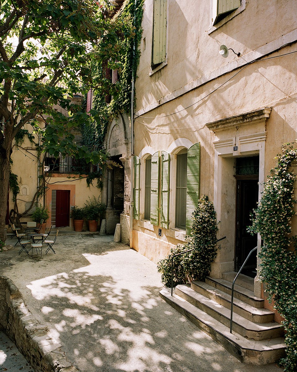 Hotel Le Cloître's façade, in Arles.