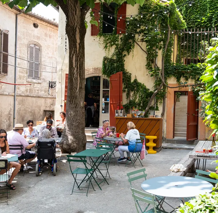 View of L’Épicerie du Cloître's terrace